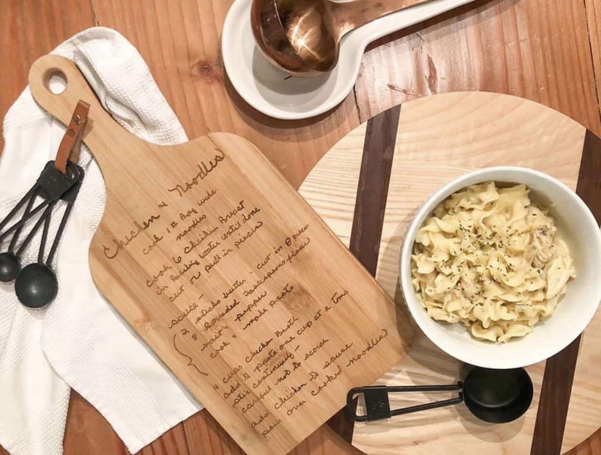 Engraved Handwritten Recipe Cutting Boards