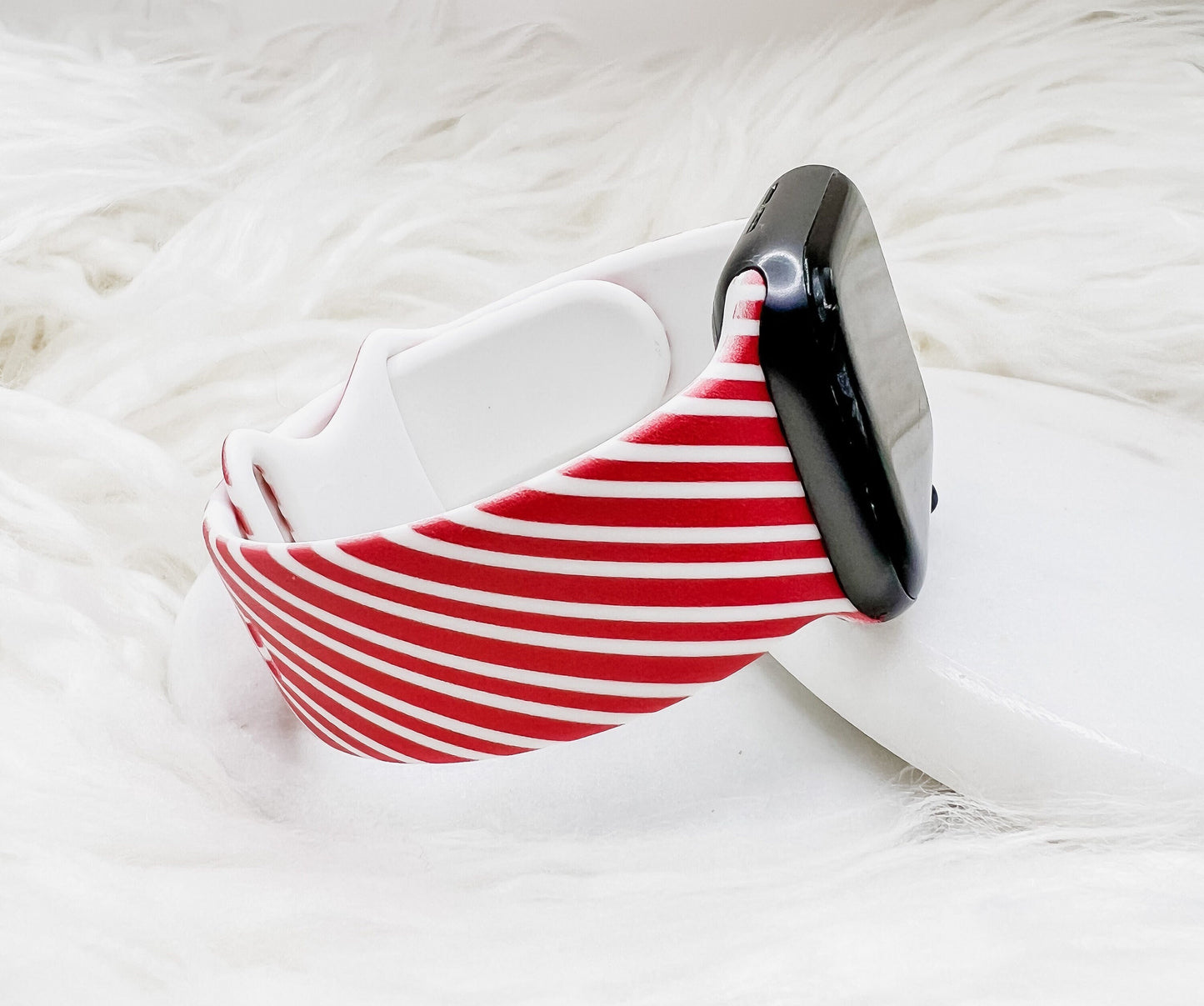 Candy Cane Christmas Watch Band compatible with Apple Watch Fitbit Samsung