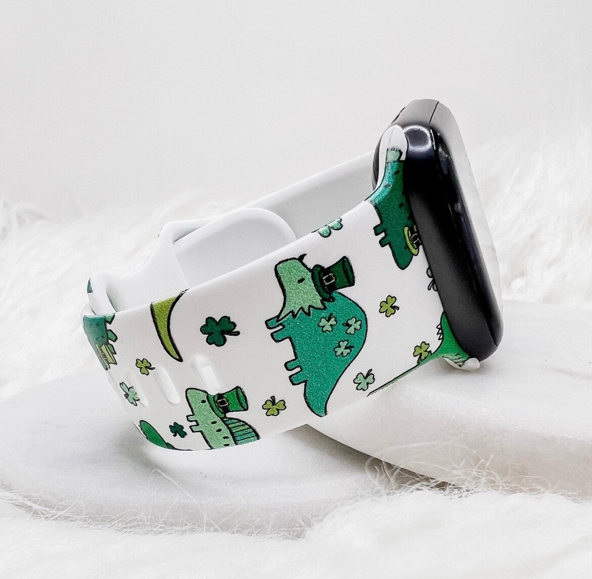 St Patrick s Day Dinosaur Silicone Watch Band compatible with