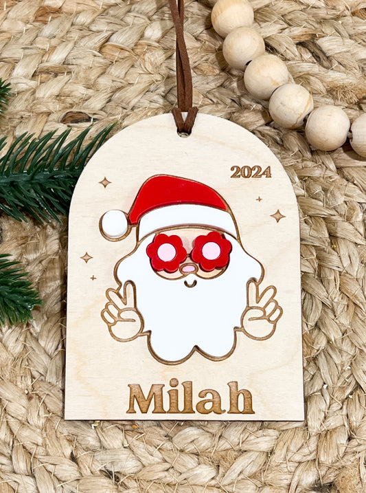 Retro Santa Christmas Stocking Tags