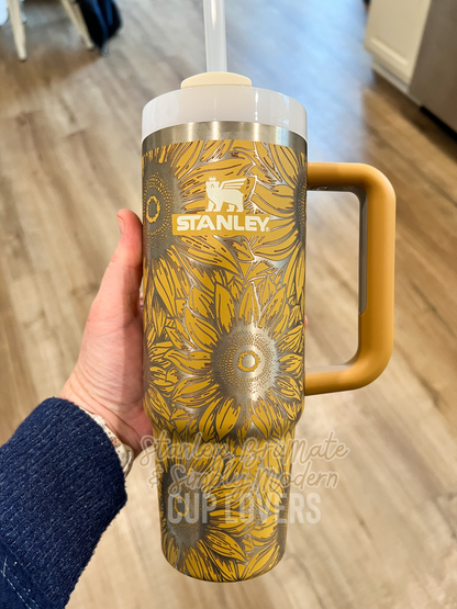 Sunflower Engraved Cup