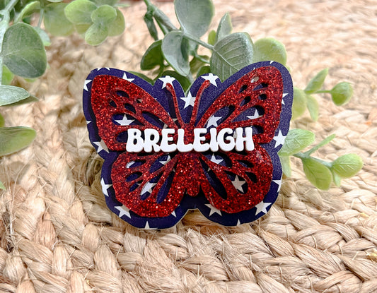 Patriotic Butterfly Hair clips