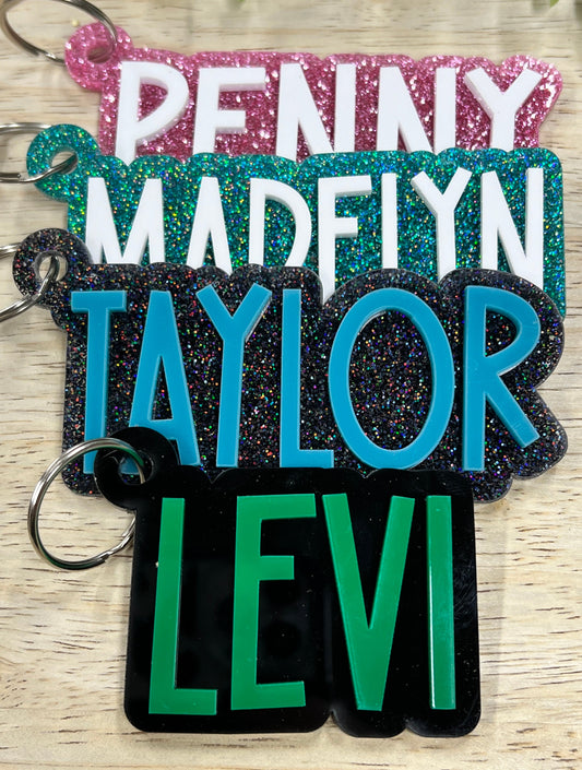 Mystery Color Name Bag Tag Keychains