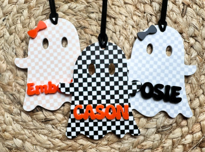 Retro Ghost Bag Tags