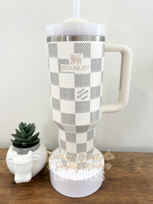 Damier Engraved Cup