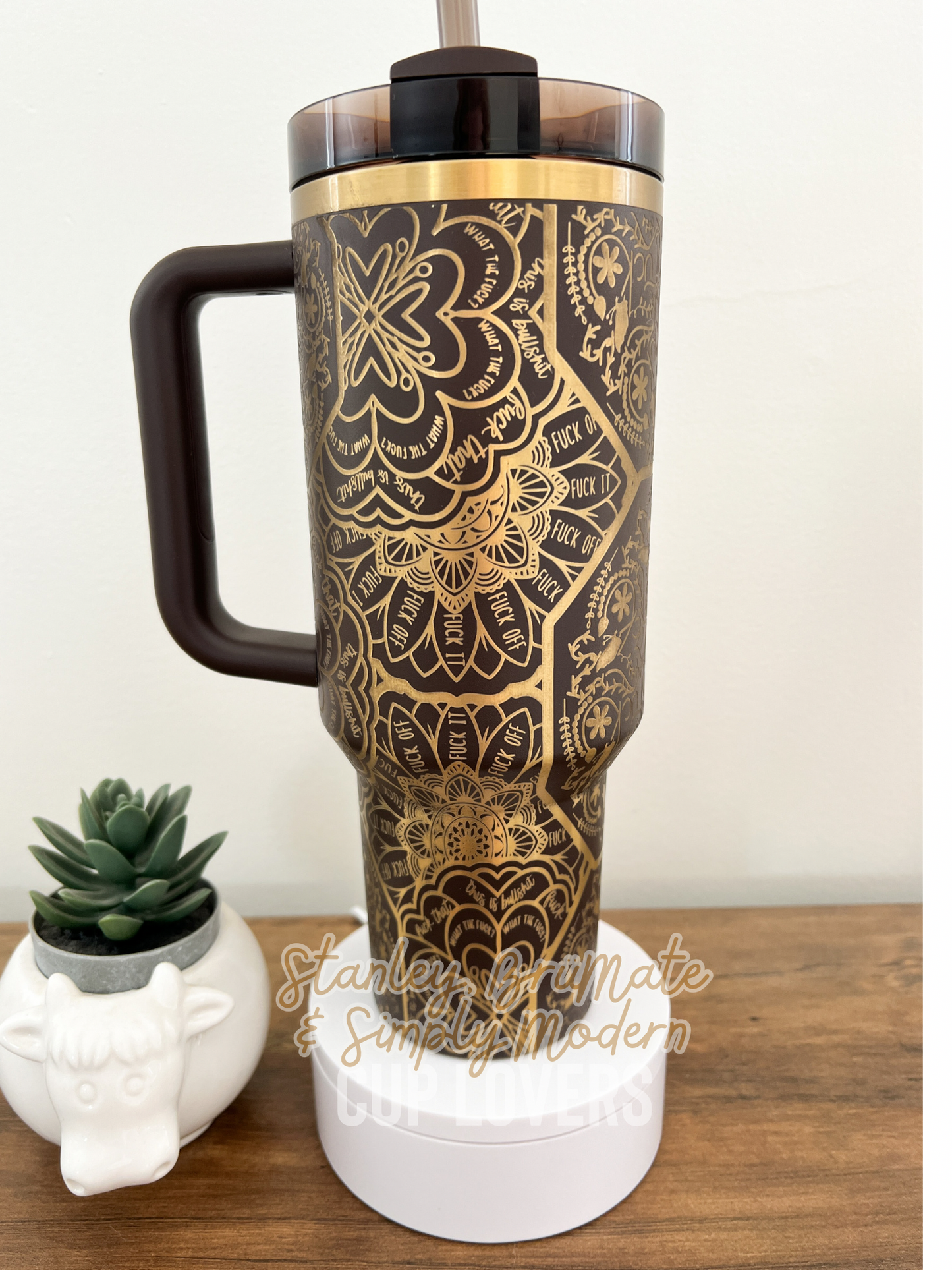 Floral F*ck Engraved Cup