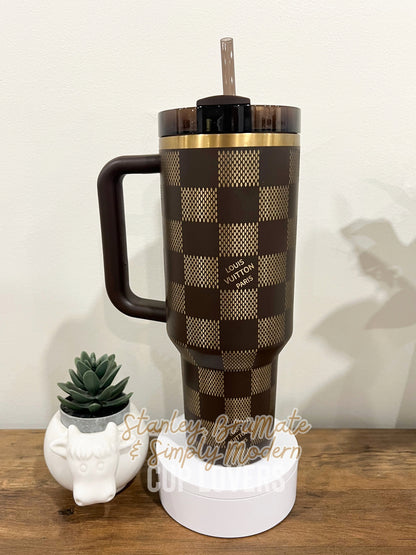 Damier Engraved Cup