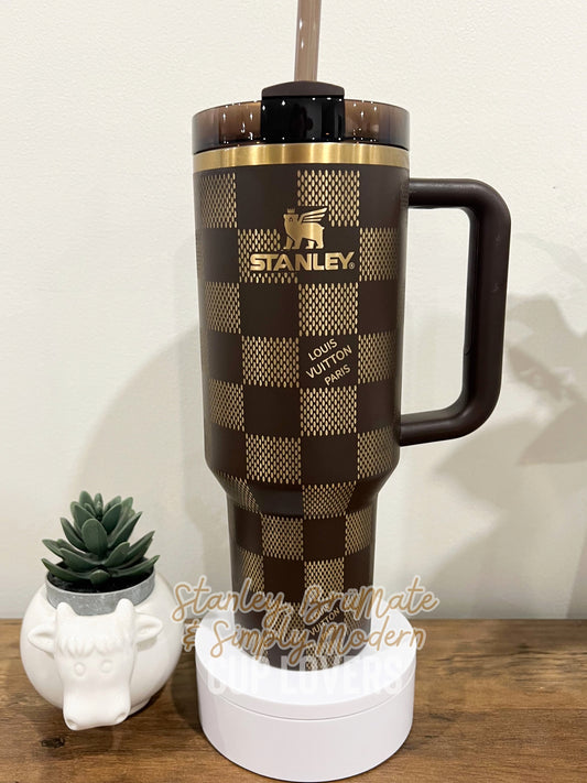 Damier Engraved Cup