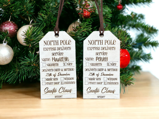 North Pole Tag Ornament