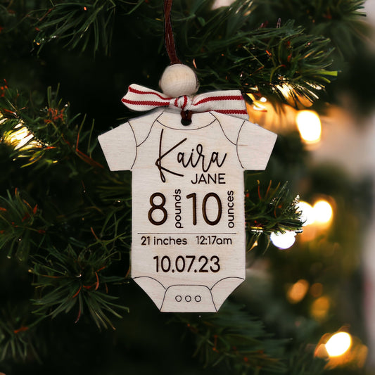 Baby’s stats Christmas Ornament