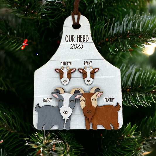 Goat Family Ornament