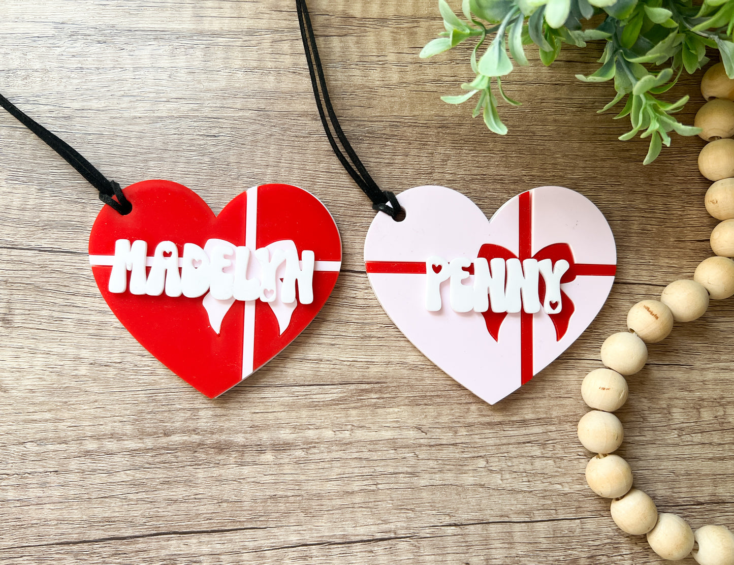 Valentines Heart Initial Bag Tags