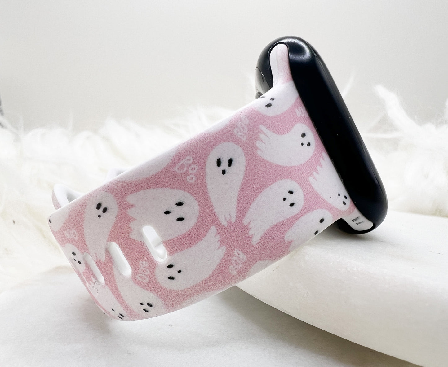 Pink Ghost Watch Band compatible with Apple Watch Fitbit Samsung