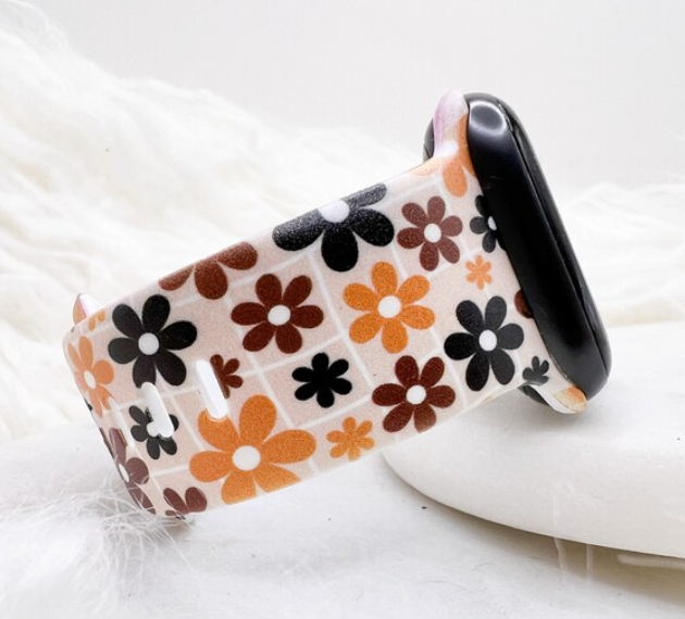 Retro Flower Watch Band compatible with Apple Watch Fitbit Samsung