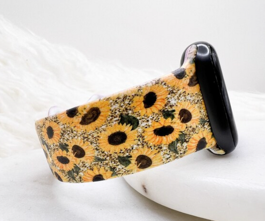 Sunflower Leopard Watch Band compatible with Apple Watch Fitbit Samsung