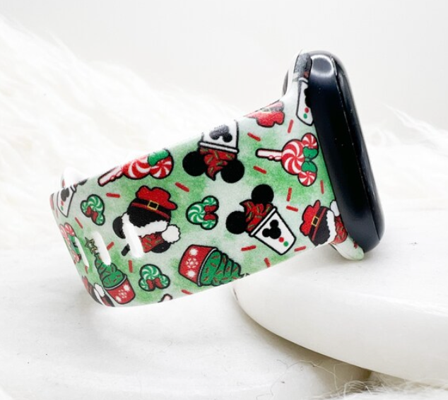 Christmas Mouse Snack Watch Band compatible with Apple Watch Fitbit Samsung