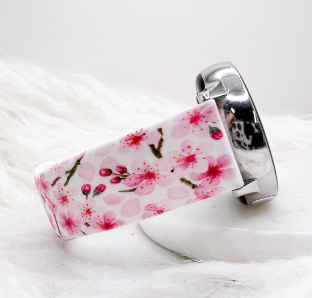 Cherry Blossom Watch Band compatible with Apple Watch Fitbit Samsung