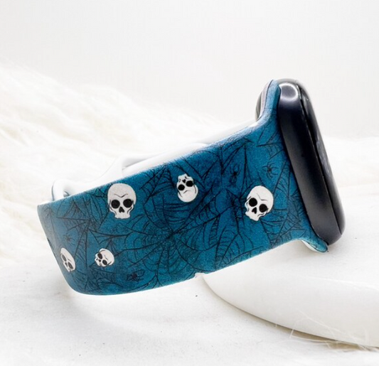 Skull spiderweb Watch Band compatible with Apple Watch Fitbit Samsung