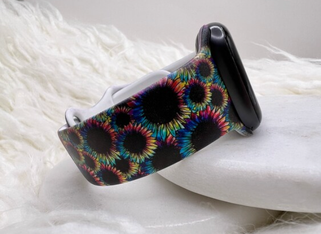 Rainbow Sunflower Watch Band compatible with Apple Watch Fitbit Samsung