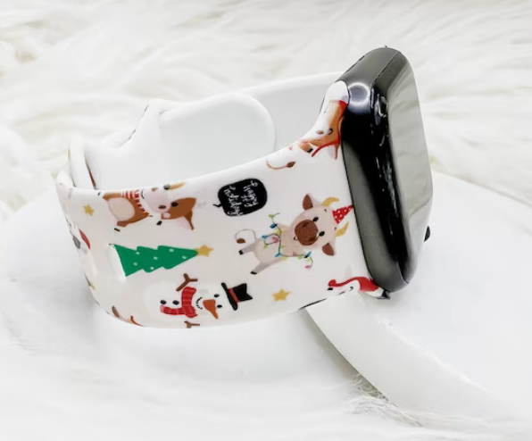 Christmas Cow Watch Band compatible with Apple Watch Fitbit Samsung