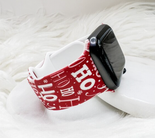 Santa Ho Ho Ho Christmas  Watch Band compatible with Apple Watch Fitbit Samsung