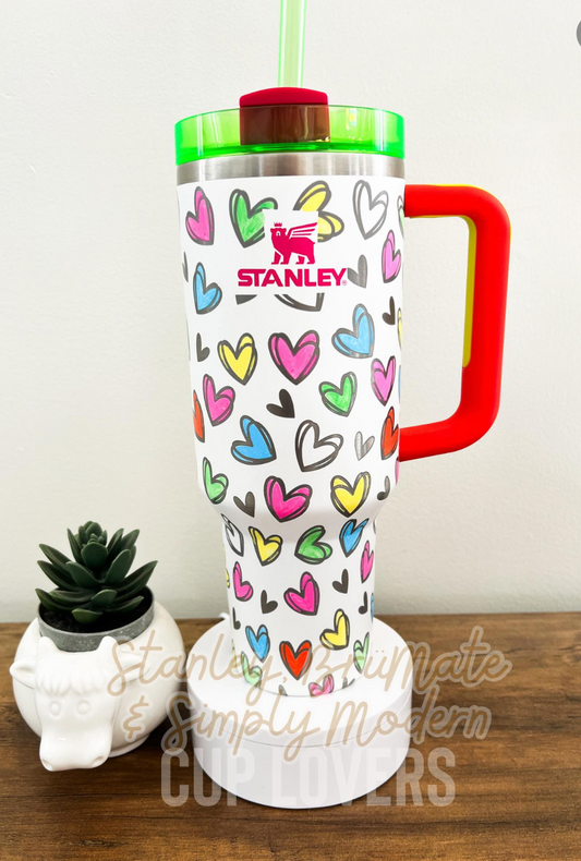Neon Hearts Engraved & Colored Cup