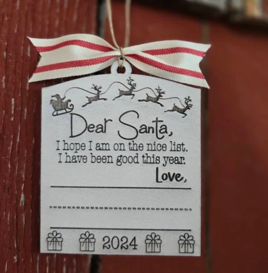 Dear Santa Handwritten Ornament