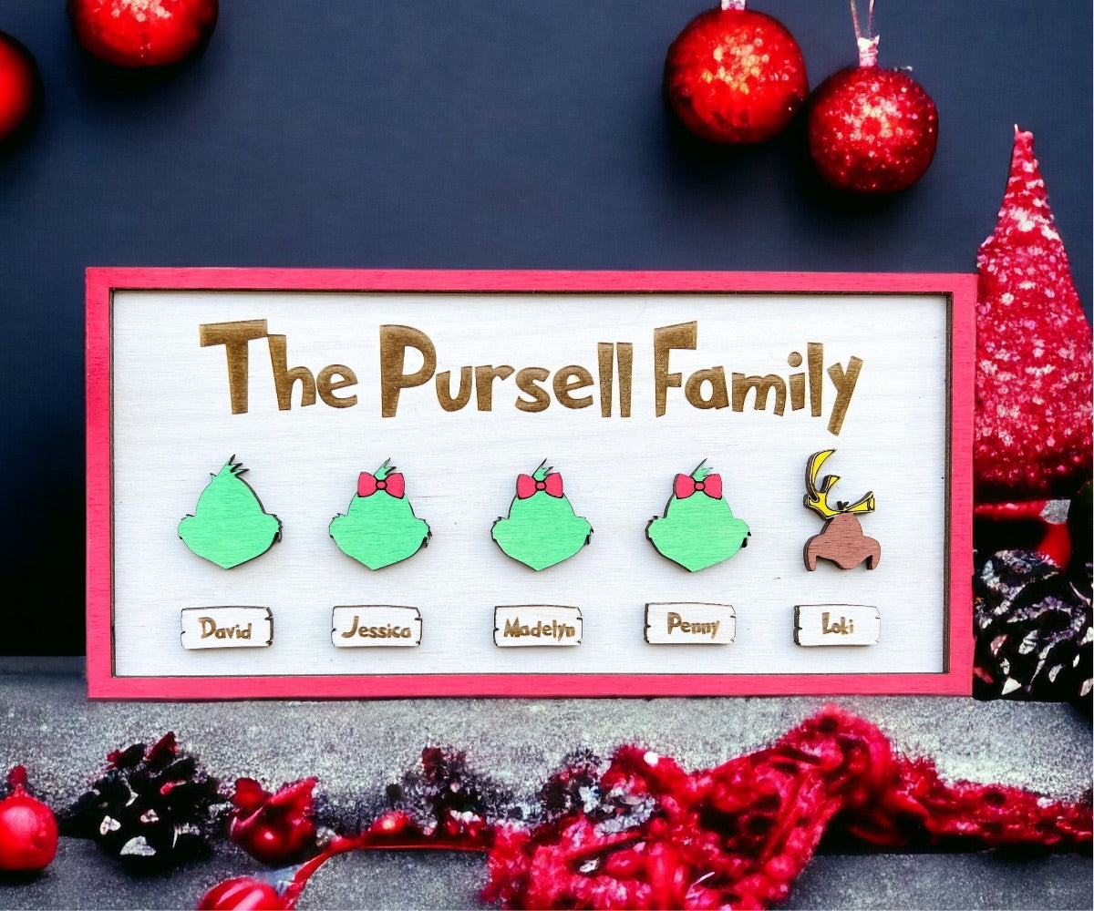 Grinch Family Sign