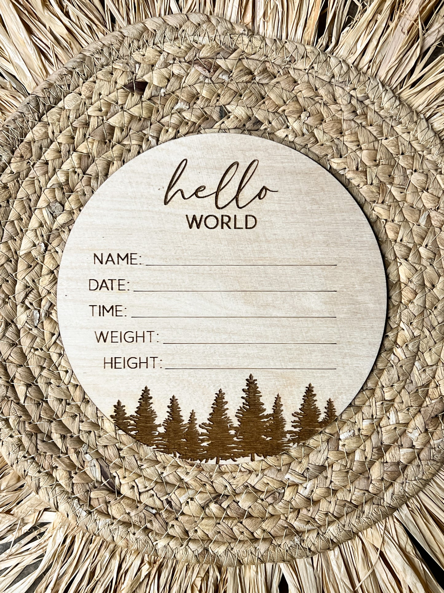 Hello World Forest stat sign
