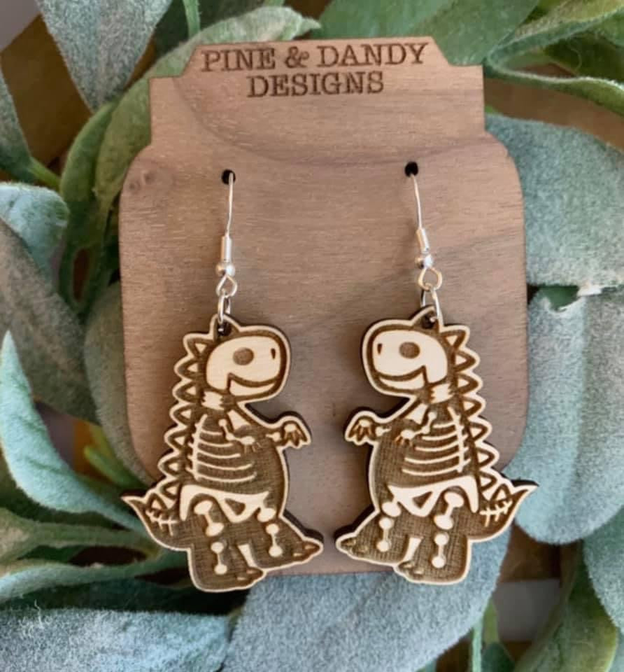 Skeleton Dinosaur dangles