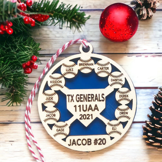 Baseball Team Ornament