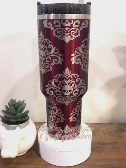 Damask Skull Engraved Cup