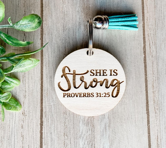 She is Strong Keychain