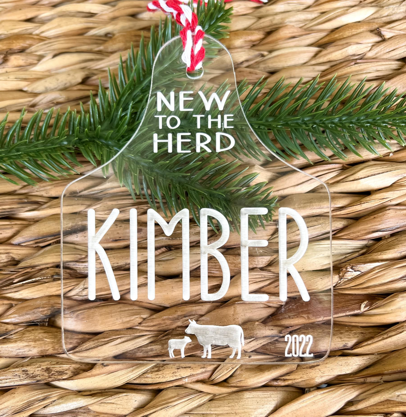 Baby Cow Tag Ornament