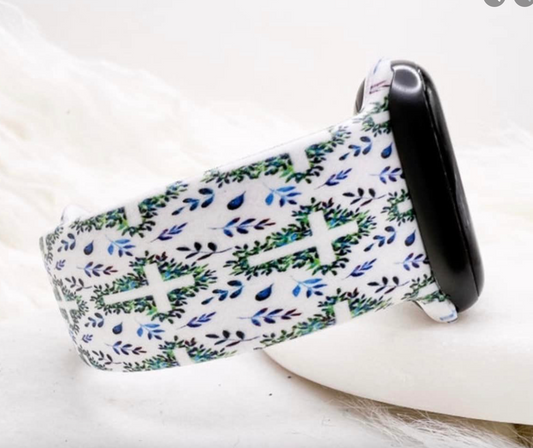 Floral Cross Watch Band compatible with Apple Watch Fitbit Samsung