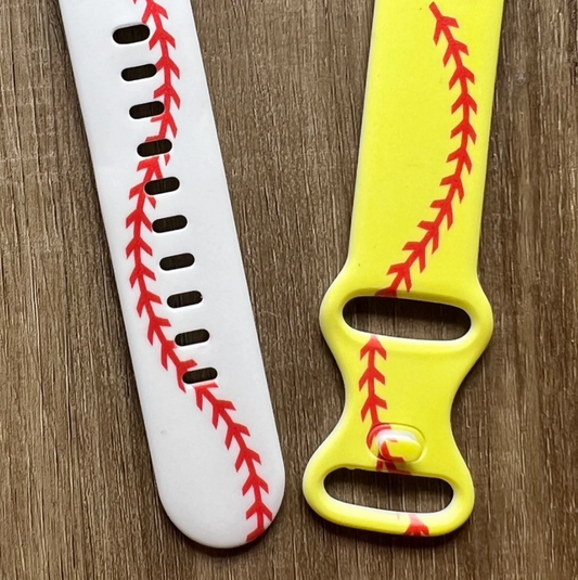 Half Baseball Half Softball Watch Band compatible with Apple Watch Fitbit Samsung