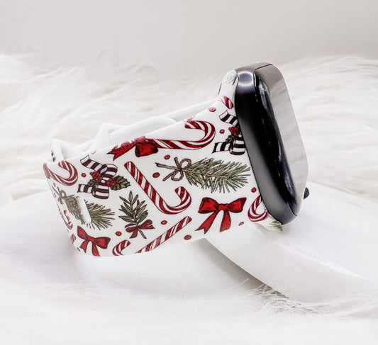 Candy cane Watch Band compatible with Apple Watch Fitbit Samsung