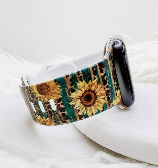 Western Sunflower Serape Watch Band compatible with Apple Watch Fitbit Samsung