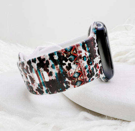Western Serape cow print leopard Watch Band compatible with Apple Watch Fitbit Samsung