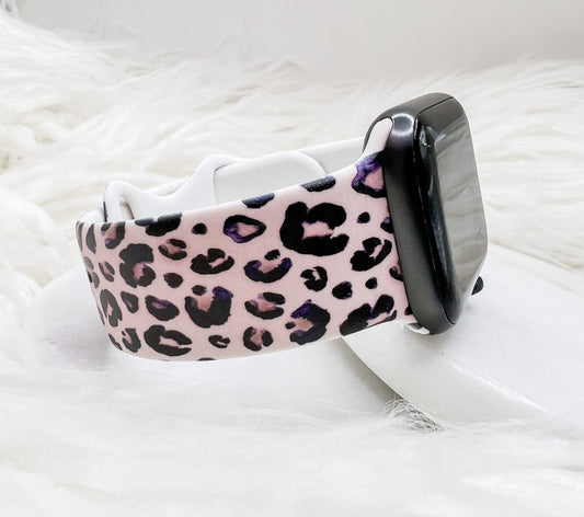 Pink Leopard Watch Band compatible with Apple Watch Fitbit Samsung