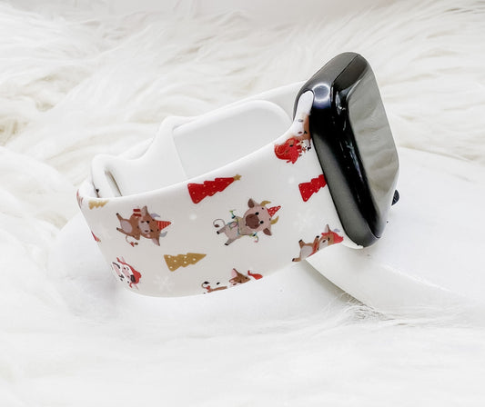 Christmas Cow Watch Band compatible with Apple Watch Fitbit Samsung