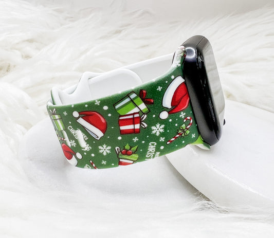 Grinch inspired christmas  Watch Band compatible with Apple Watch Fitbit Samsung