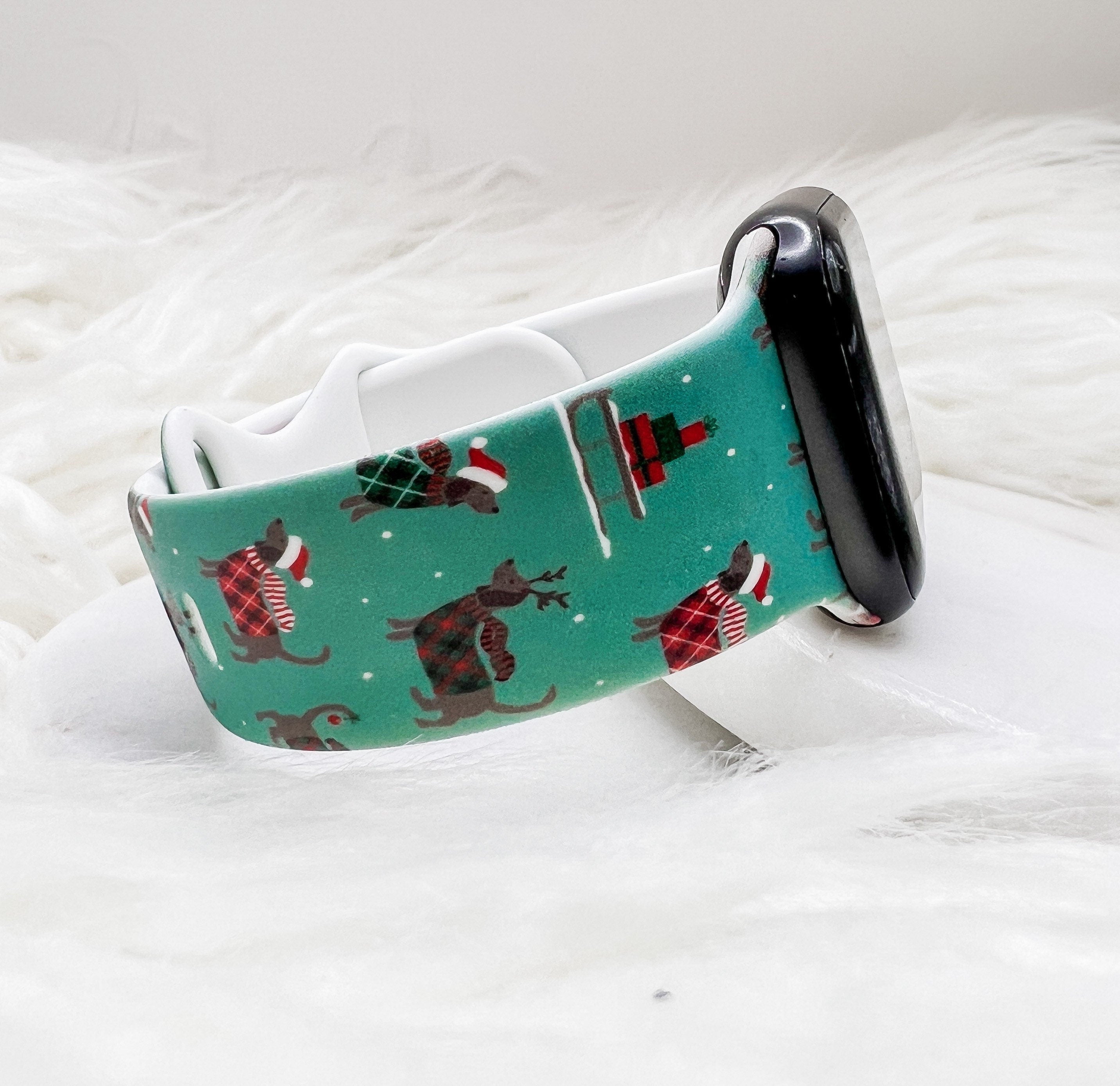 Dachshund Christmas Watch Band compatible with Apple Watch Fitbit