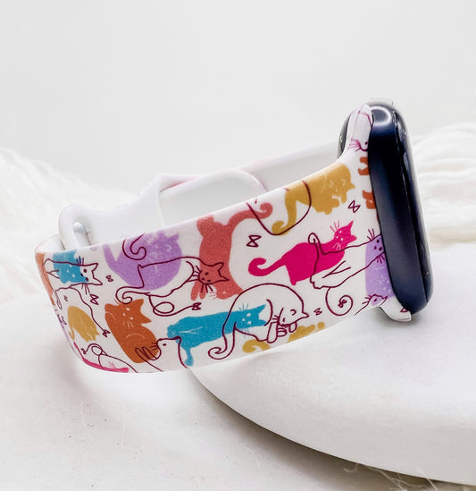 Colorful Cat Watch Band compatible with Apple Watch Fitbit Samsung