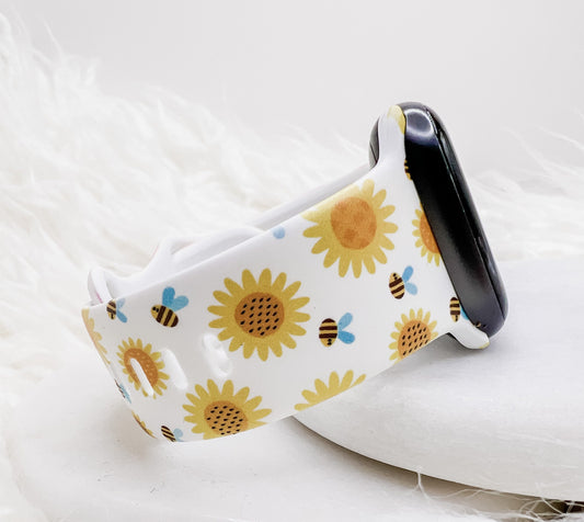 Bumblebee and Sunflower Watch Band compatible with Apple Watch Fitbit Samsung