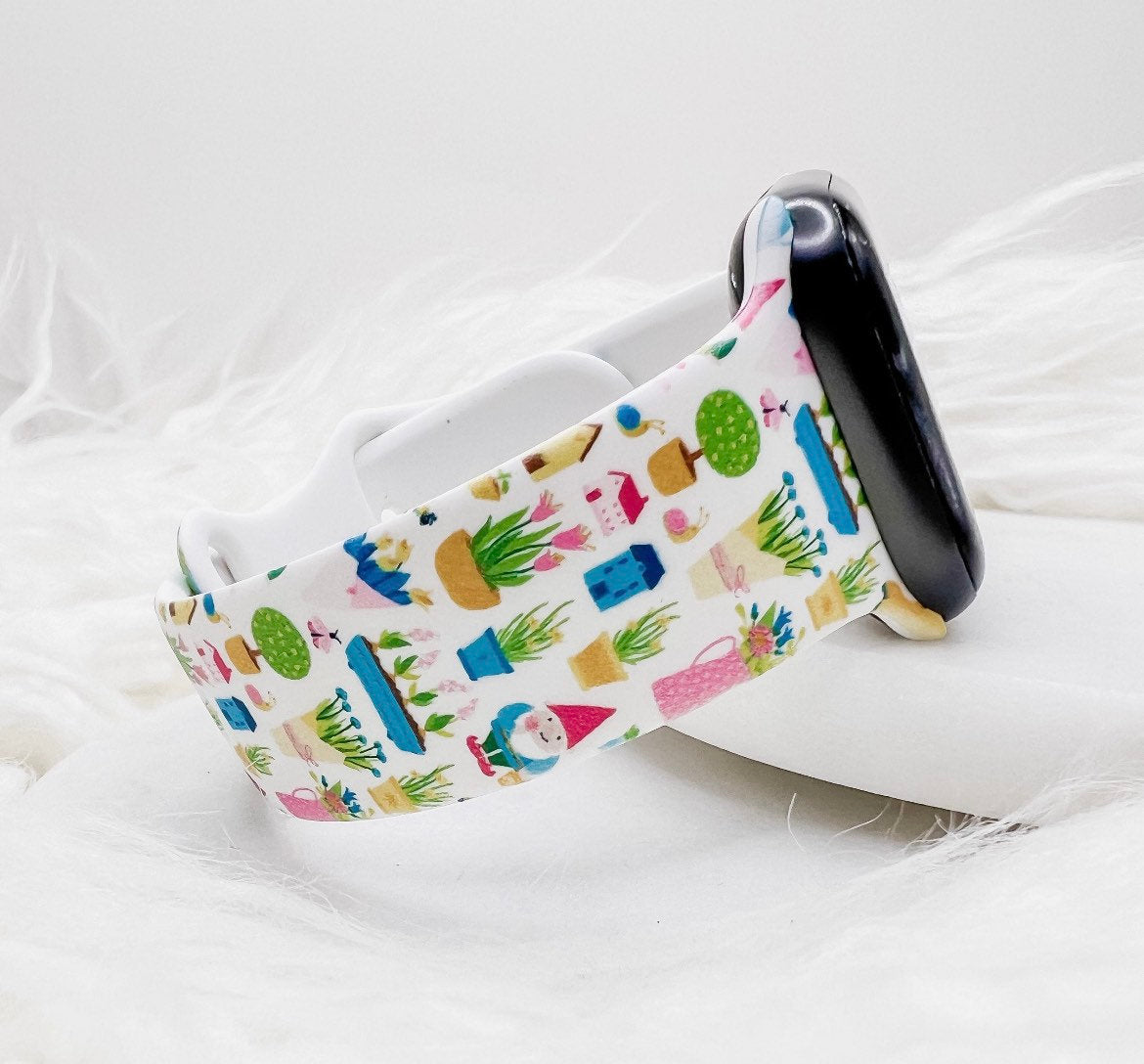 Spring Garden Gnomes Watch Band compatible with Apple Watch Fitbit Samsung