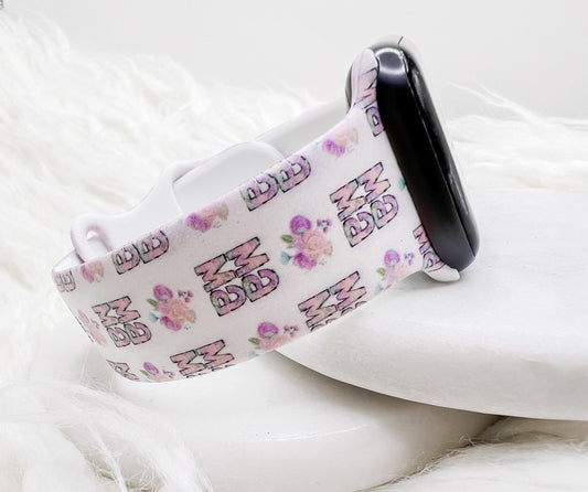 Floral Mama Watch Band compatible with Apple Watch Fitbit Samsung