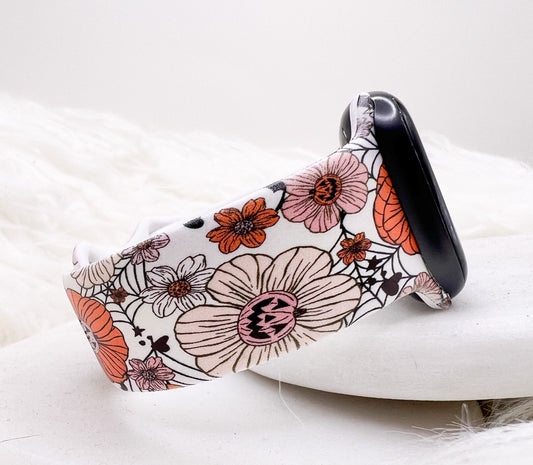 Floral Pumpkin Watch Band Compatible with Apple Watch