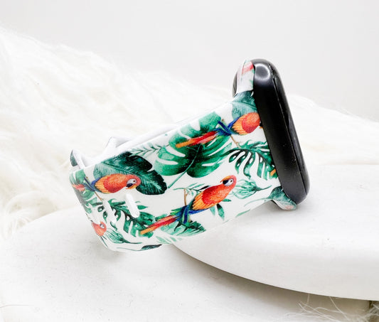 Macaw Tropical Inspired Watch Band compatible with Apple Watch Fitbit Samsung