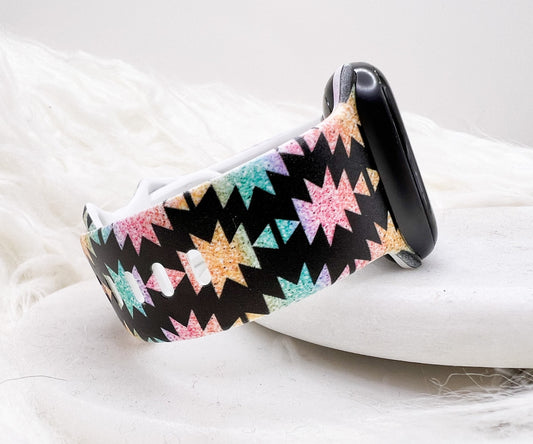 Western Pastel Aztec Watch Band compatible with Apple Watch Fitbit Samsung